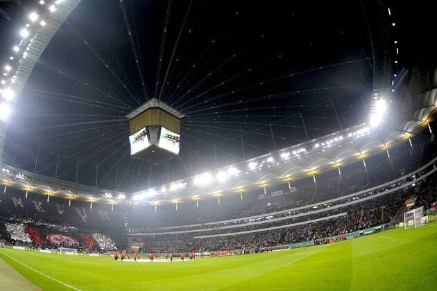 Commerzbank Arena, Heimspielstätte von Eintracht Frankfurt o0 Pokalspiel, Totale o00 fisheye