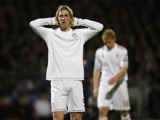 Fernando Torres (FC Liverpool) enttäuscht EDITORIAL USE ONLY. No use with unauthorised audio, video, data, fixture lists, club league logos or live services. Online in-match use limited to 120 images, no video emulation. No use in betting, games or single club league player publications. o0 Einzelbild