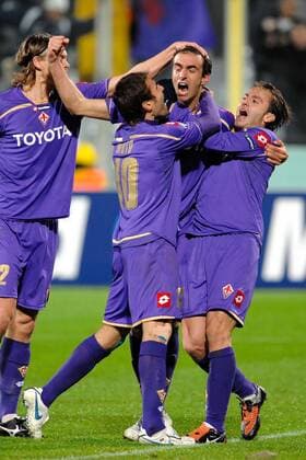 Dario Dainelli (2.v.re.), Alberto Gilardino (re.) und Adrian Mutu - ACF Fiorentina AC - ANDREAXSTACCIOLI