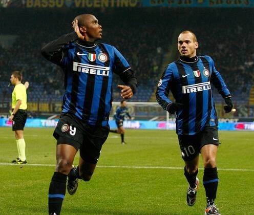Inter Mailand - Samuel Eto o (li.) und Wesley Sneijder -  o0 Etoo