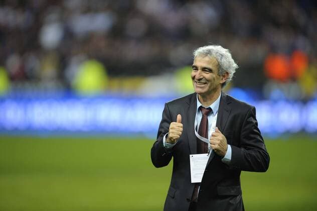 Nationaltrainer Raymond Domenech (Frankreich) -  o0 Jubel, Freude Trainer