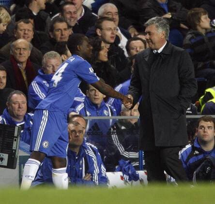 Chelsea s Gael Kakuta is welsomed on the pitch by Coach Carlo Ancelotti Barclays Premier League Chelsea v Wolverhampton Wanderers 21st November, 2009 EDITORIAL USE ONLY. No use with unauthorised audio, video, data, fixture lists, club league logos or live services. Online in-match use limited to 120 images, no video emulation. No use in betting, games or single club league player publications. o0 FC