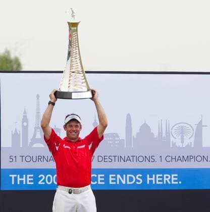 Golf - Lee Westwood (England) gewinnt die Dubai World Championship o0 Jubel Freude