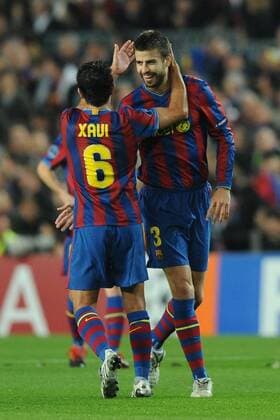 Gerard Pique (FC Barcelona, re.) - Torjubel -  o0 Jubel, Freude