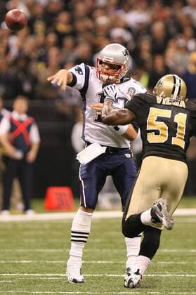 Nov. 30, 2009 - New Orleans, LA, United States - November 30, 2009: Tom Brady 12 of the New England Patriots against the New Orleans Saints during a game in the Louisiana Superdome in New Orleans, LA. - ZUMAck1