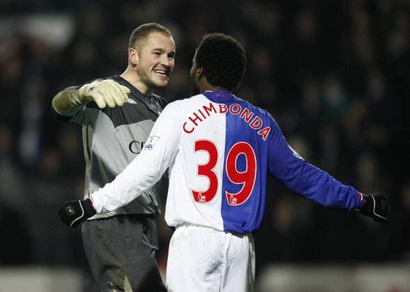 Blackburn s Torwart Paul Robinson celebrates after saving 2 penalties - Blackburn Rovers - FC Chelsea London, EDITORIAL USE ONLY. No use with unauthorised audio, video, data, fixture lists, club league logos or live services. Online in-match use limited to 120 images, no video emulation. No use in betting, games or single club league player publications.