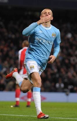 Vladimir Weiss of Manchester City celebrates scoring the third goal - Manchester City - FC Arsenal London - EDITORIAL USE ONLY. No use with unauthorised audio, video, data, fixture lists, club league logos or live services. Online in-match use limited to 120 images, no video emulation. No use in betting, games or single club league player publications. o0 Jubel, Freude