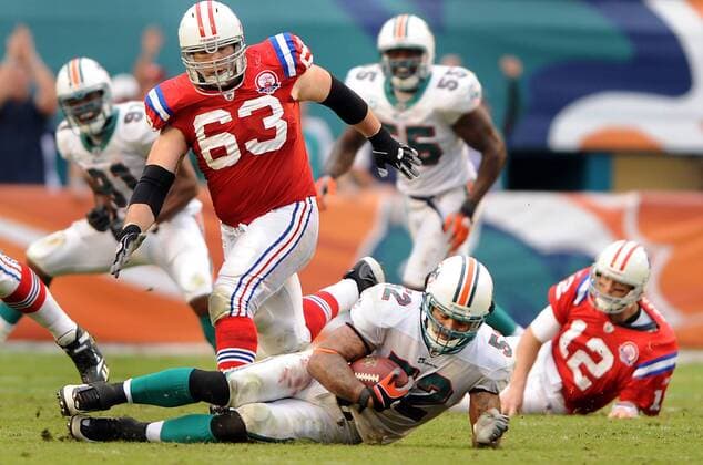 Dec. 06, 2009 - miami, Florida, USA - Miami ---finsrd06g---Miami Dolphins host the New England Patriots at Land Shark Stadium. In the fourth quarter, Miami linebacker Channing Crowder comes up with the interception that seals the victory for Miami. - ZUMAss5