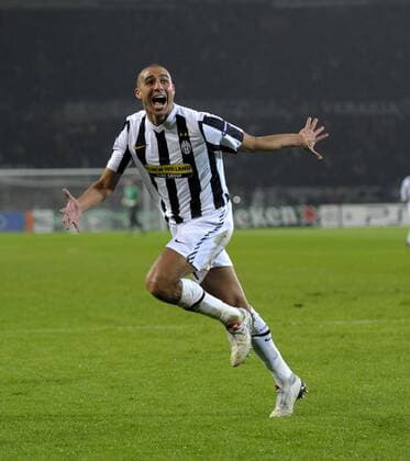 08.11.2009, Vorrunde der Championsleague, 6.Spieltag Gruppe A , Juventus Turin - FC Bayern München, im Stadio Olimpico in Turin (Italien). David Trezeguet (Juventus Turin) Torjubel. o0 Freude Jubel