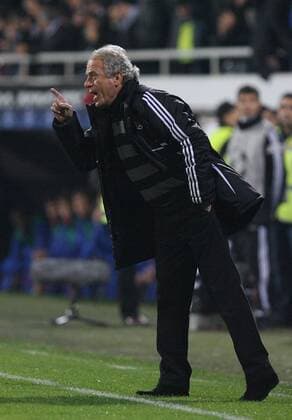Besiktas Istanbul - CSKA Moscow; Coach Mustafa Denizli of Besiktas. 
