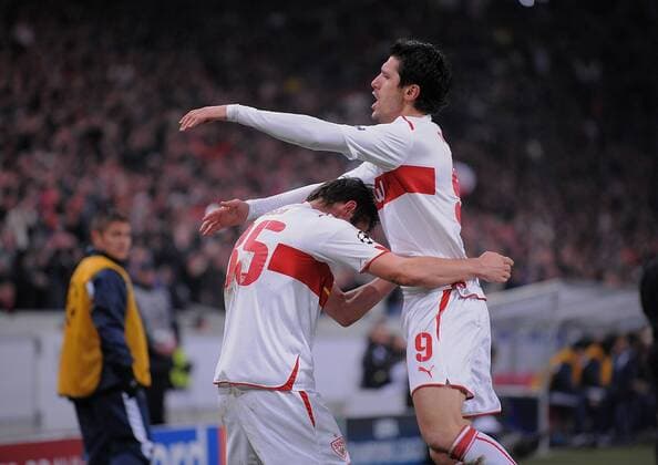 FUSSBALL International Champions League SAISON 2009 2010 09.12.2009 VfB Stuttgart - FC Unirea Urziceni JUBEL VfB; Christian Träsch (li) und Ciprian Marica  o0 Freude o00 Jubel
