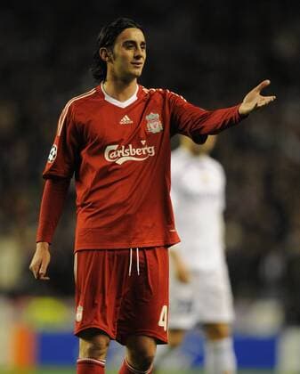 Alberto Aquilani of Liverpool FC UEFA Champions League Group E Liverpool v Fiorentina 9th December, 2009 EDITORIAL USE ONLY. No use with unauthorised audio, video, data, fixture lists, club league logos or live services. Online in-match use limited to 120 images, no video emulation. No use in betting, games or single club league player publications. o0 enttäuscht