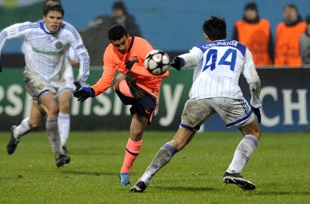 Pedro Rodriguez (C) - Dynamo Kiew (weiß) - FC Barcelona (orange) - 