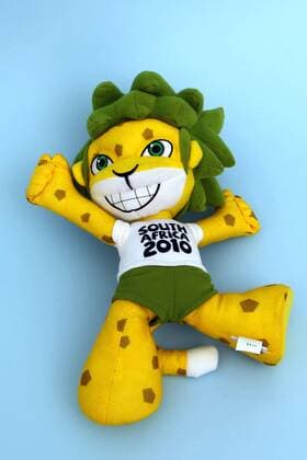 FIFA Weltmeisterschaft 2010, Vorberichte: Maskottchen Zakumi.  o0 Stofftier Plüschtier Puppe Stoffpuppe