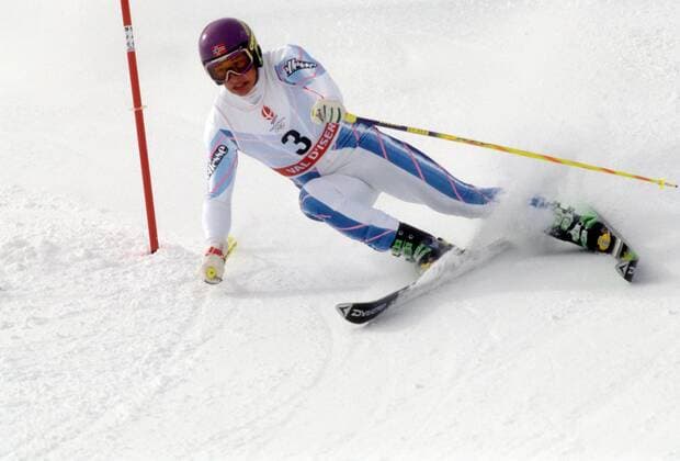 Kjetil Andre Aamodt (Norwegen) Alpiner Skilauf OS Winter Herren Olympische Spiele Albertville 1992, Winterspiele, Super G o00 Ski Einzelbild Val d Isere, dIsere Dynamik,