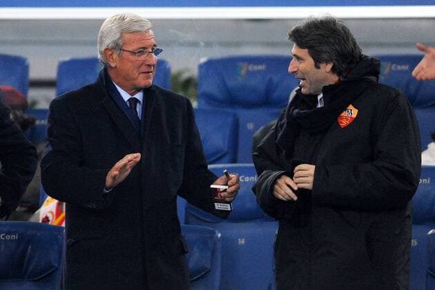 Nationaltrainer Marcello Lippi (ITA, li.) und Berater Gian Paolo Montali (AS Rom) - 