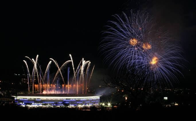 TSG 1899 Hoffenheim - Einweihung der Rhein-Neckar-Arena mit Feuerwerk o0 Show Showprogramm Eröffnung Eröffnungsfeier
