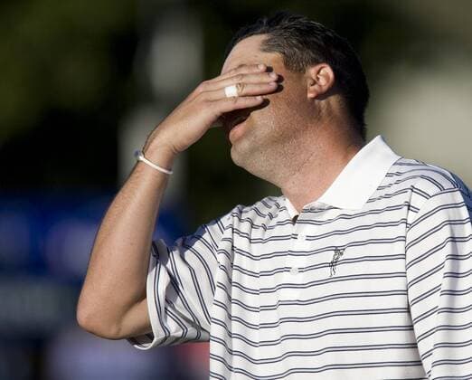 17 January 2010: Ryan Palmer of the United States reacts after winning the 2010 Sony Open at the Waialae Country Club. Icon19401171008 o0 Jubel Freude Glück Emotionen USA Sieg EDITORIAL USE ONLY
