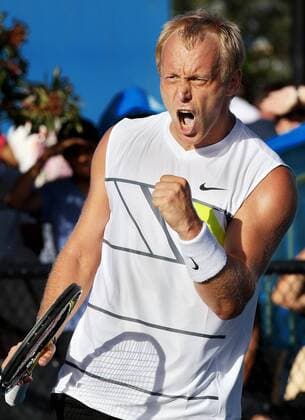 TENNIS - ATP, Australian Open 2010 MELBOURNE,AUSTRALIEN,19.JAN.10 - TENNIS - ATP World Tour, Grand Slam, Australian Open 2010,. Bild zeigt den Jubel von den Jubel von Stefan Koubek (AUT). 