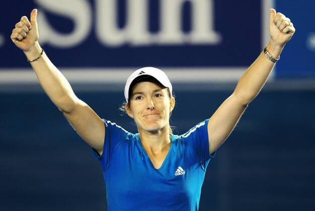TENNIS - WTA, Australian Open 2010 MELBOURNE,AUSTRALIEN,20.JAN.10 - TENNIS - WTA, Grand Slam, Australian Open 2010. Bild zeigt den Jubel von Justine Henin (BEL). 