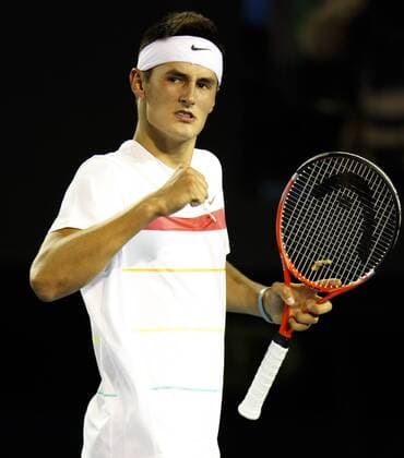 Bernard Tomic of Australia reacts during the second round match of men s singles -  o0 Freude Jubel