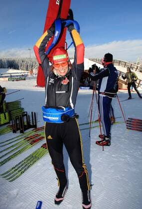 Biathlon-Weltcup Oberhof Oberhof , 070110 , Biathlon - Weltcup in der DKB-Skiarena in Oberhof Kati WILHELM (GER) - offizielles Training der Frauen
