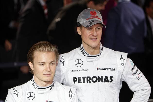 Nico Rosberg (li.) und Michael Schumacher (beide Deutschland) - Mercedes GP Petronas Präsentation Mercedes Benz Museum Stuttgrat 25.01.2010