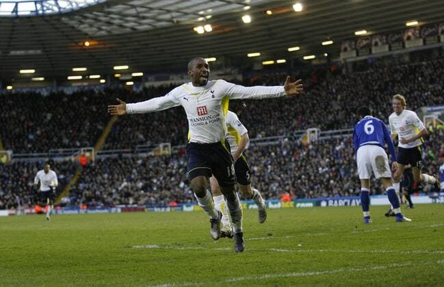 Tottenham s Jermain Defoe celebrates scoring his sides opening goal Barclays Premier League Birmingham City v Tottenham Hotspur 30th January, 2010 EDITORIAL USE ONLY. No use with unauthorised audio, video, data, fixture lists, club league logos or live services. Online in-match use limited to 120 images, no video emulation. No use in betting, games or single club league player publications. o0 Jubel, Freude,