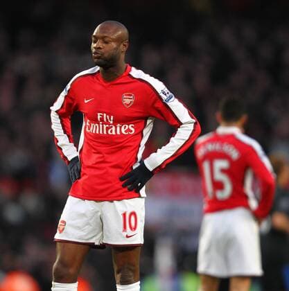 Arsenal FC London (red) v Manchester United (black) - William Gallas, Arsenal.  o0 enttäuscht