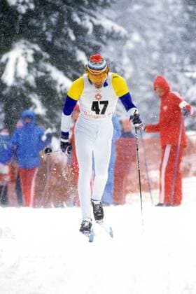 Thomas Wassberg (Schweden) Nordischer Skilauf OS Winter Herren Olympische Spiele 1984, Winterspiele, Ski Nordisch, Skisport Einzelbild Sarajevo
