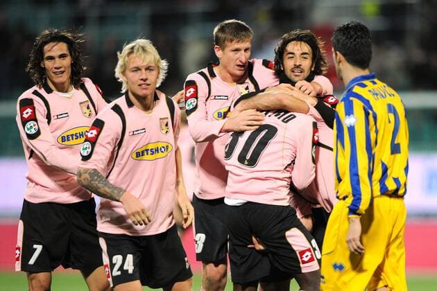 US Palermo (rosa) - FC Parma (gelb), Torjubel Fabio Simplicio (30)  o0 Jubel, Freude
