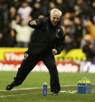 Wolves coach Mick McCarthy celebrates his side s win over Spurs Barclays Premier League Wolverhampton Wanderers v Tottenham Hotspur 10th February, 2010 EDITORIAL USE ONLY. No use with unauthorised audio, video, data, fixture lists, club league logos or live services. Online in-match use limited to 120 images, no video emulation. No use in betting, games or single club league player publications. o0 Mc Carthy Jubel Freude