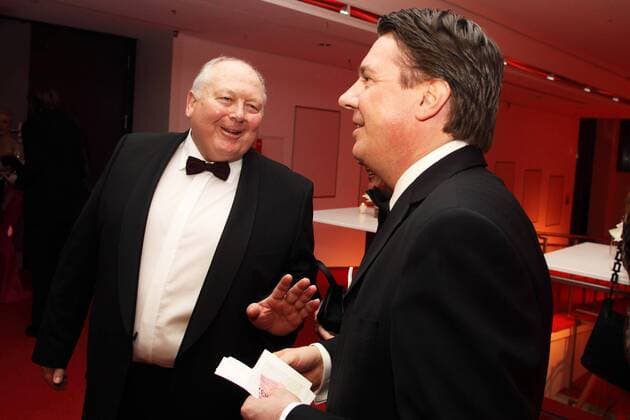 KURT GAUGLER (Vorstand der BundesligaStiftung, L) und Geschäftsführer JOCHEN A. ROTTHAUS (GER TSG 1899 Hoffenheim) - BALL DES SPORTS WIESBADEN 6.2.10