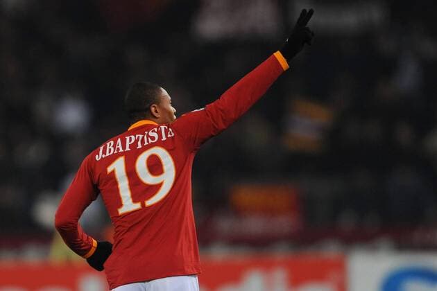 AS Roma (rot) - US Palermo (weiß) - Julio Baptista jubelt  o0 Jubel, Freude