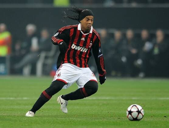 Football A C Milan vs Manchester United UEFA Champions League, San Siro Stadium 16 02 2010. Ronaldinho of AC Milan 