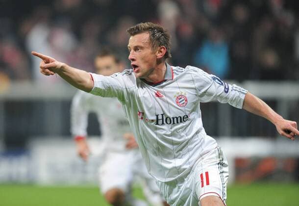 FUSSBALL International Champions League Hinspiel SAISON 2009 2010 FC Bayern Muenchen - AC Florenz (ACF Fiorentina) 17.02.2010 JUBEL FCB; Ivica Olic  o0 Jubel Freude