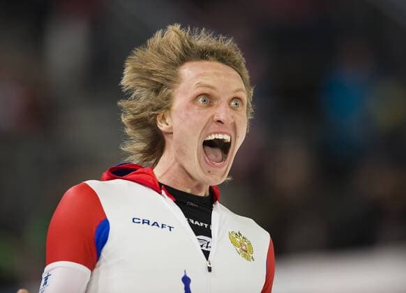 Ivan SKOBREV, RUS, jubelt im Ziel, Eisschnelllaufen 1500m der Herren, am 20.02.2010. XXI. Olympische Winterspiele 2010, vom in Vancouver Kanada