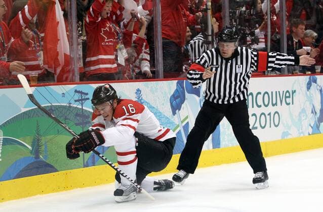 Feb. 28, 2010 - Vancouver, BC, Canada - VANCOUVER, BC: FEBRUARY 28, 2010 --Canada s Jonathan Toews celebrates his goal against the USA during first period of the men s final hockey match at Canada Hockey Place in Vancouver, BC during the 2010 Winter Olympics, February 26, 2010. - ZUMAw51