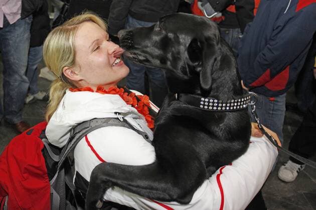 Empfang der Erfurter Olympiateilnehmer - hier Stephanie Beckert (Eisschnelllaufen GER) o0 privat