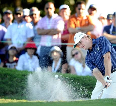 Mar. 14, 2010 - Doral, FL - Florida, USA - United States - Doral---fl-doral-golf-0314h----Action from the final round of the CA Championship at the Doral Golf Resort and Spa. Champion Ernie Els, of South Africa, hits out of a bunker late in his final round Sunday afternoon. - ZUMAss5 o0 Südafrika