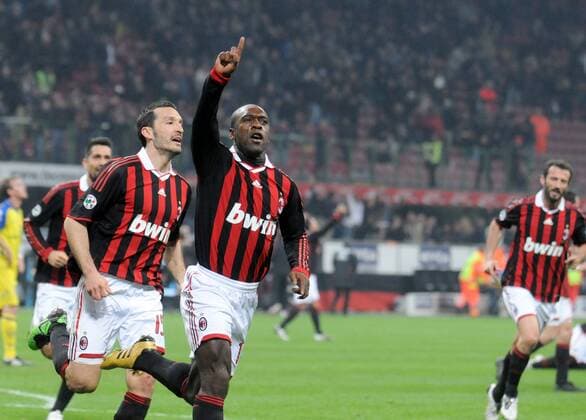 CLARENCE SEEDORF (re.) und GIANLUCA ZAMBROTTA (beide AC Mailand) - Jubel - o0 Freude