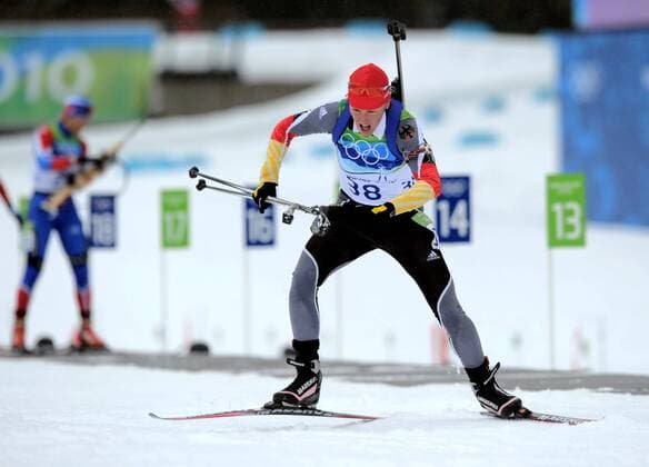 Olympische Spiele 2010 - Whistler Olympic Park - Biathlon - Sprint 7,5km - Kati Wilhelm (GER)