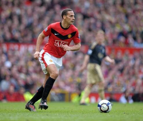 Rio Ferdinand of Manchester United Barclays Premier League Manchester United v Liverpool 21st March, 2010 EDITORIAL USE ONLY. No use with unauthorised audio, video, data, fixture lists, club league logos or live services. Online in-match use limited to 120 images, no video emulation. No use in betting, games or single club league player publications.