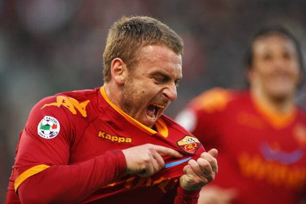 AS Rom - Inter Mailand, Italian Serie A: Daniele de Rossi (AS Rom) - Torjubel -  o0 Jubel, Freude
