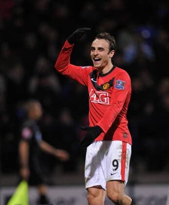 Dimitar Berbatov of Manchester United celebrates scoring the second goal Barclays Premier League Bolton Wanderers v Manchester United 27th March, 2010 EDITORIAL USE ONLY. No use with unauthorised audio, video, data, fixture lists, club league logos or live services. Online in-match use limited to 120 images, no video emulation. No use in betting, games or single club league player publications. o0 Jubel, Freude,
