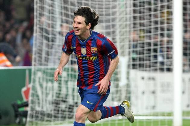 FC Barcelona s Lionel Messi celebrates goal during UEFA Champions League match. April 6, 2010.  (20100406136) o0 Jubel Freude