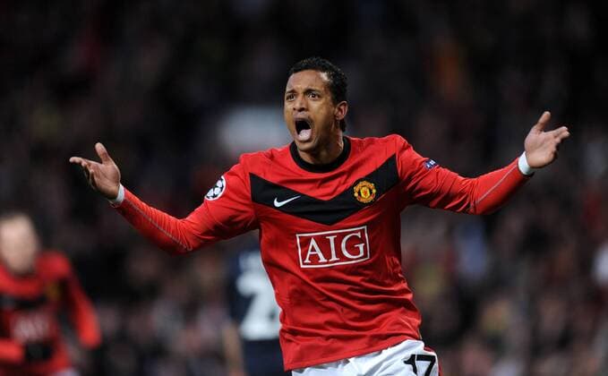 FUSSBALL, Champions League, Viertelfinale, Manchester United (ManU) - FC Bayern München, Nani (ManU) -  o0 Jubel, Freude