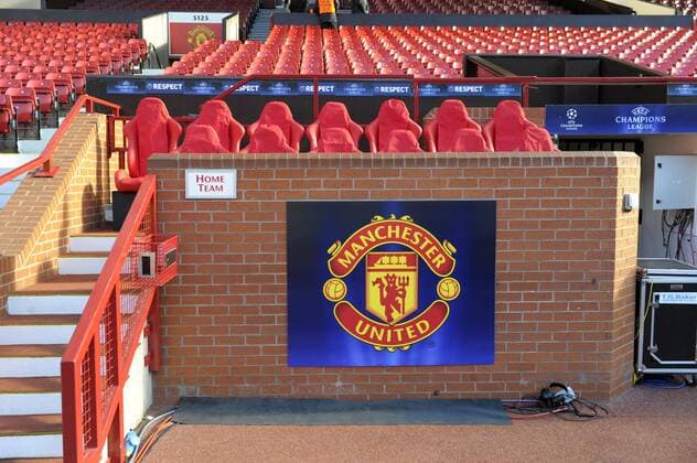 07.04.2010, Championsleague Viertelfinale Rückspiel, Manchester United - Stadion Old Trafford in Manchester (England), Die Ersatzbank der Heimmannschaft.