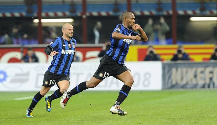 Torjubel Douglas Maicon (Inter Mailand, re.) BIBI o0 Jubel, Freude