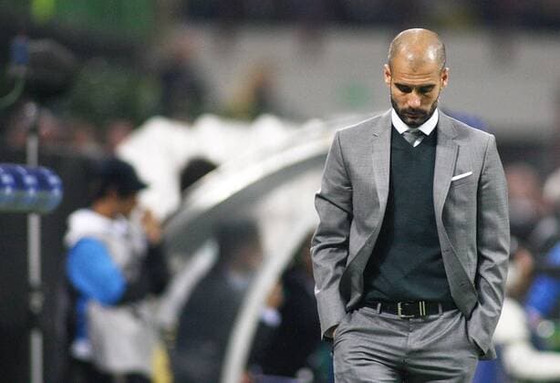 Inter Mailand (blau) - FC Barcelona (orange), Trainer Josep Pep Guardiola (FC Barcelona) enttäuscht 